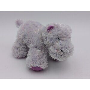 Baby Aurora Purple Hippo Hippopotamus Plush Rattle 4 Inch Satin Feet Stuffed